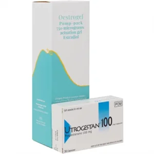 Oestrogel 80g plus 30 Utrogestan Caps 100mg Monthly Combi Pack